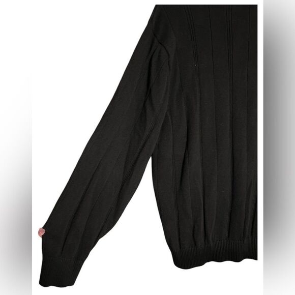 JOHN ASHFORD 100% Cotton XL Black Gray Striped Collar Pullover crew neck - Picture 4 of 6